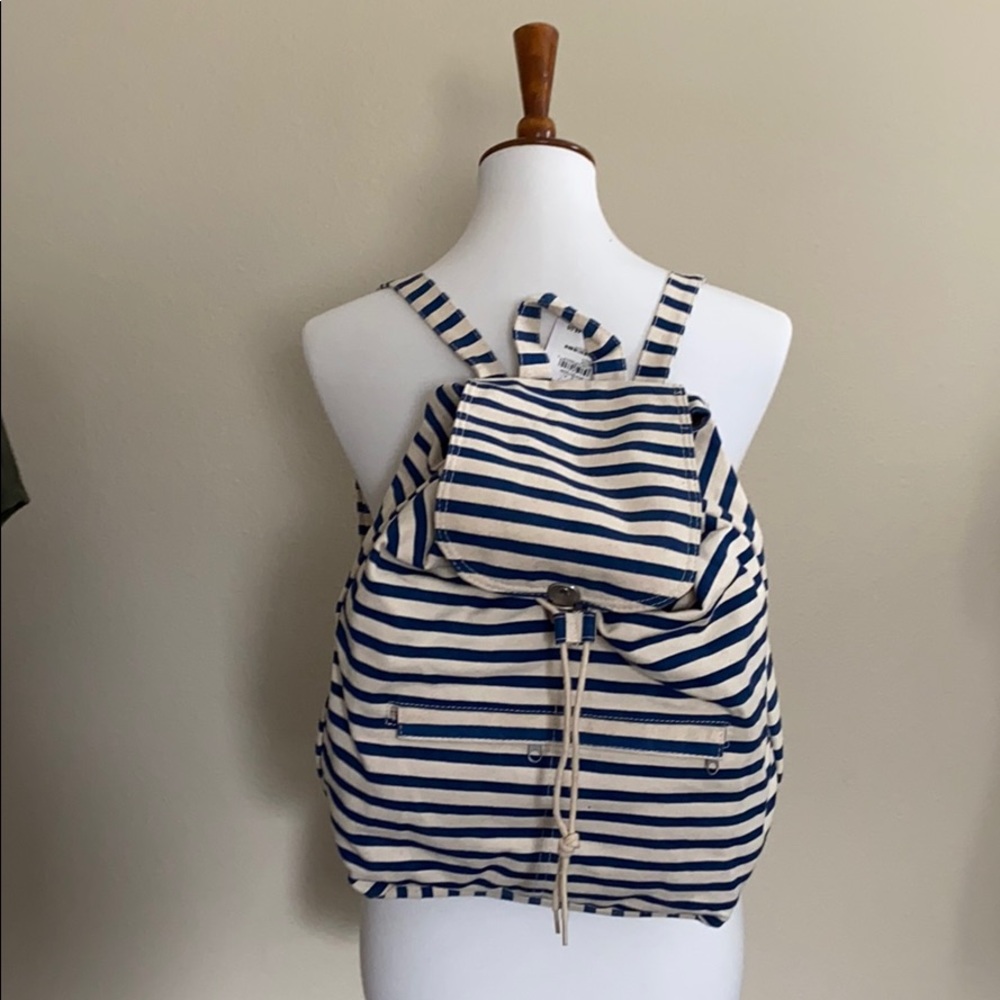 NWT Blue and cream Canvas Backpack- BP